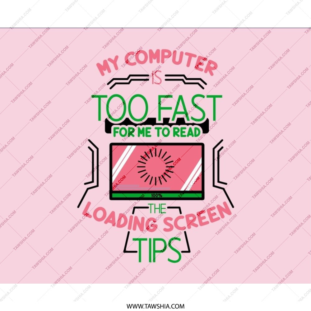 Funny Loading Screen Mouse Pad, Computer Humor Desk Mat, Gamer Gift Mousepad, Too Fast Computer, Tech Lover Mousepad, Pink Desk Decor - Tawshia