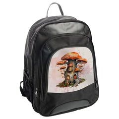 Mushroom House BackPack, Whimsical Fantasy BackPack, Unique Design Bag, Fungi Art Backpack, Forestcore Aesthetic Rucksack - Tawshia