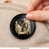 Floral Elephant Pinback Button, Celestial Art Button, Animal Lover Gift, Decorative Button, Unique Accessories, Trendy Pin - Tawshia