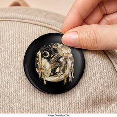 Floral Elephant Pinback Button, Celestial Art Button, Animal Lover Gift, Decorative Button, Unique Accessories, Trendy Pin - Tawshia