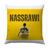 Nassrawi Pillow, Football Fan Decor, Soccer Supporter Cushion, Sports Lover Gift, Arabic Text, Personalized Pillow, Custom Design - Tawshia