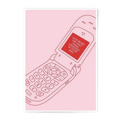 Aesthetic Flip Phone Photographic Print, Motivation Quote Wall Art, Pink Y2K Decor, Motivational Print, Trendy Room Decor, Inspirational Art - Tawshia