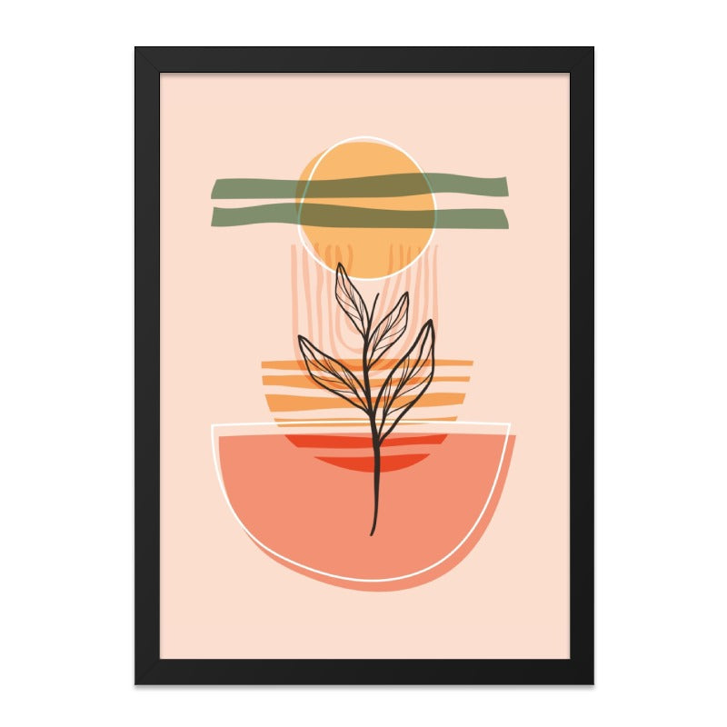 Abstract Wall Art Print, Geometric Art Decor, Botanical Print, Modern Art, Boho Wall Art, Minimalist Wall Decor, Living Room Art - Tawshia