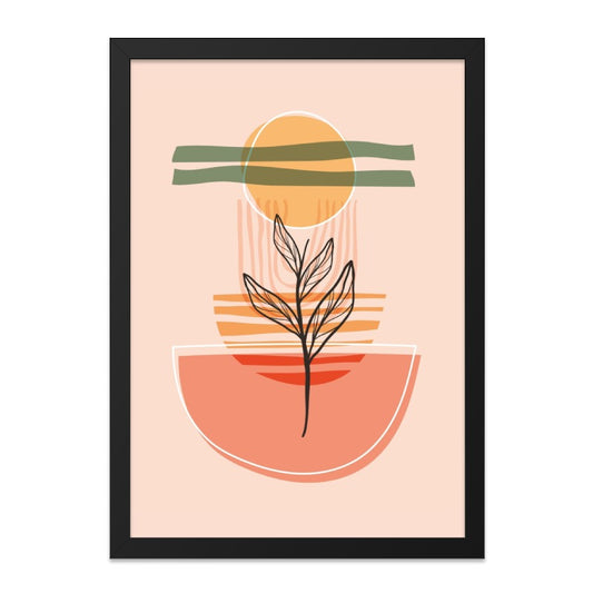 Abstract Wall Art Print, Geometric Art Decor, Botanical Print, Modern Art, Boho Wall Art, Minimalist Wall Decor, Living Room Art - Tawshia