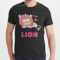 Cute Cartoon Sleeping Lion Design T-Shirt product type