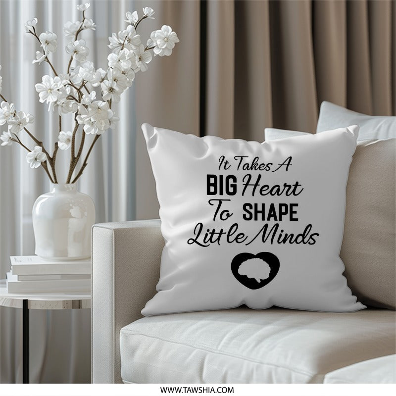 Teacher Appreciation Pillow, Big Heart Little Minds Pillow, Teacher Gift Idea, End of Year Teacher Gift, Thank You Teacher Pillow - Tawshia