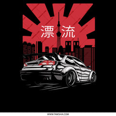 JDM Drift Car and City Skyline Art product type