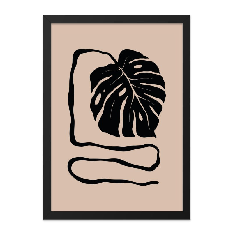 Monstera Leaf Wall Art, Minimalist Plant Art Print, Tropical Home Decor, Modern Botanical Artwork, Aesthetic Art for Living Room - Tawshia