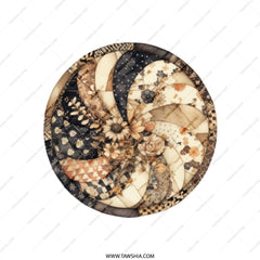 Floral Yin Yang Tote Bag, Artistic Circle Design Tote, Unique Pattern Shopping Bag, Aesthetic Gift Tote, Designer Graphic Tote Bag - Tawshia