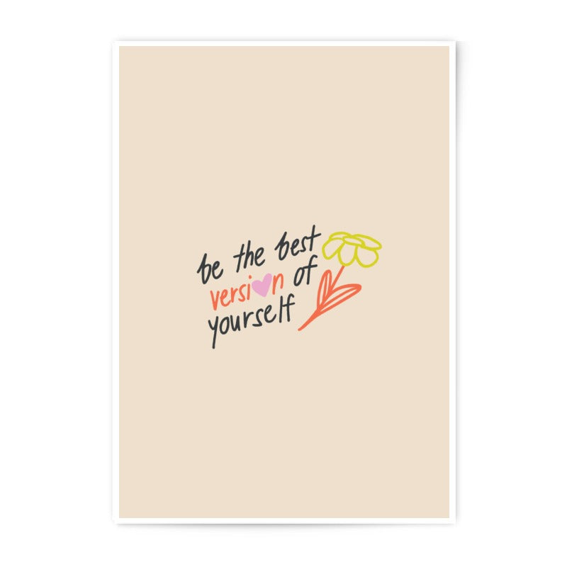 Motivational Photographic Prints, Positive Affirmation Art, Inspirational Wall Decor, Best Version, Printable Poster, Gift Idea - Tawshia