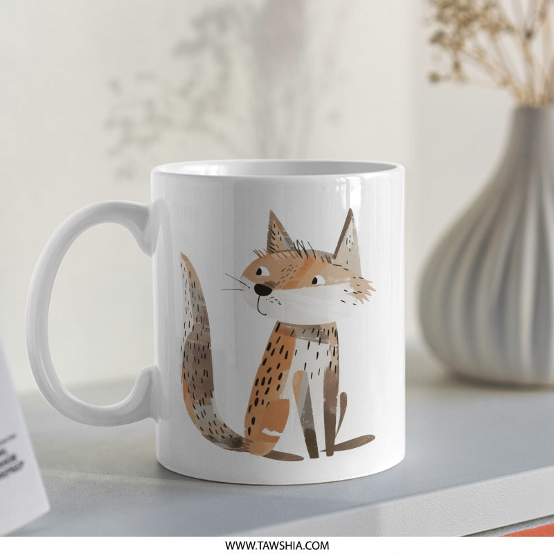 Cute Fox Mug, Animal Lover Gift, Coffee Mug, Tea Mug, Unique Mug, Gift for Her, Gift for Him, Fox Design Mug, Novelty Mug - Tawshia