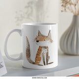 Cute Fox Mug, Animal Lover Gift, Coffee Mug, Tea Mug, Unique Mug, Gift for Her, Gift for Him, Fox Design Mug, Novelty Mug - Tawshia