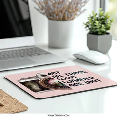 Wanderlust Mouse Pad, Camera Art, Travel Quote Gift, Not All Those Who Wander Are Lost, Inspirational Desk Decor, Office Accessory - Tawshia