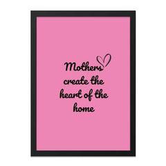 Mothers Heart of Home Wall Art, Pink Decor, Mother's Day Gift, Family Love, Inspirational Quote, Home Decor, Gift for Mom - Tawshia