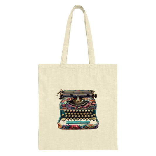 Floral Typewriter Tote Bag, Artsy Design, Unique Gift, Book Lover, Writer Gift, Office Decor, Novelty Bag, Everyday Bag - Tawshia