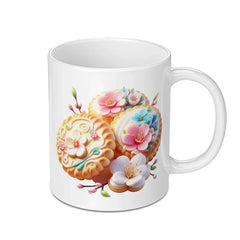 Floral Cookie Mug, Cute Dessert Mug, Foodie Gift Idea, Baking Lover Mug, Unique Coffee Mug, Fun Tea Mug, Kitchen Decor Mug - Tawshia