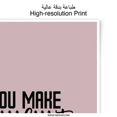 You Make My Heart Smile Print, Love Quote Photographic Prints, Positive Affirmation Decor, Home Wall Art Prints, Motivational Prints - Tawshia