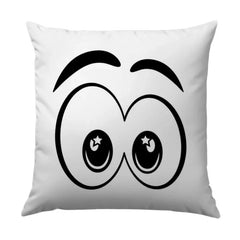Cartoon Eyes Pillow, Funny Eyes Design, Decorative Throw Pillow, Black and White Cushion, Cute Home Decor, Living Room Accent - Tawshia
