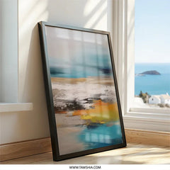 Abstract Landscape Wall Art, Coastal Painting Print, Modern Art Decor, Contemporary Home Decor, Ready to Hang Framed Art - Tawshia