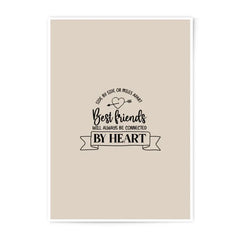 Best Friends Photographic Prints, Friendship Wall Art, Heart Art Print, Connected By Heart Photo Print, Home Decor, Gift for Friend - Tawshia