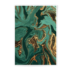 Emerald Gold Abstract, Fluid Art Photographic Print, Marble Texture Wall Decor, Modern Art Print, Home Decor, Stylish Art Print - Tawshia