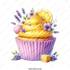 Lemon Cupcake Tote Bag, Floral Design, Pastry Art Tote, Stylish Shopping Bag, Everyday Carry Tote, Gift Idea for Bakers - Tawshia