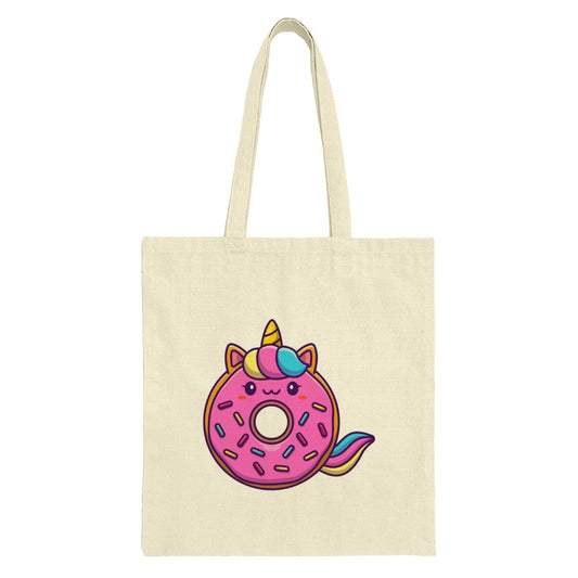Unicorn Donut Tote Bag, Cute Food Bag, Kawaii Tote, Fun Gift Bag, Whimsical Design, Unique Totes - Tawshia
