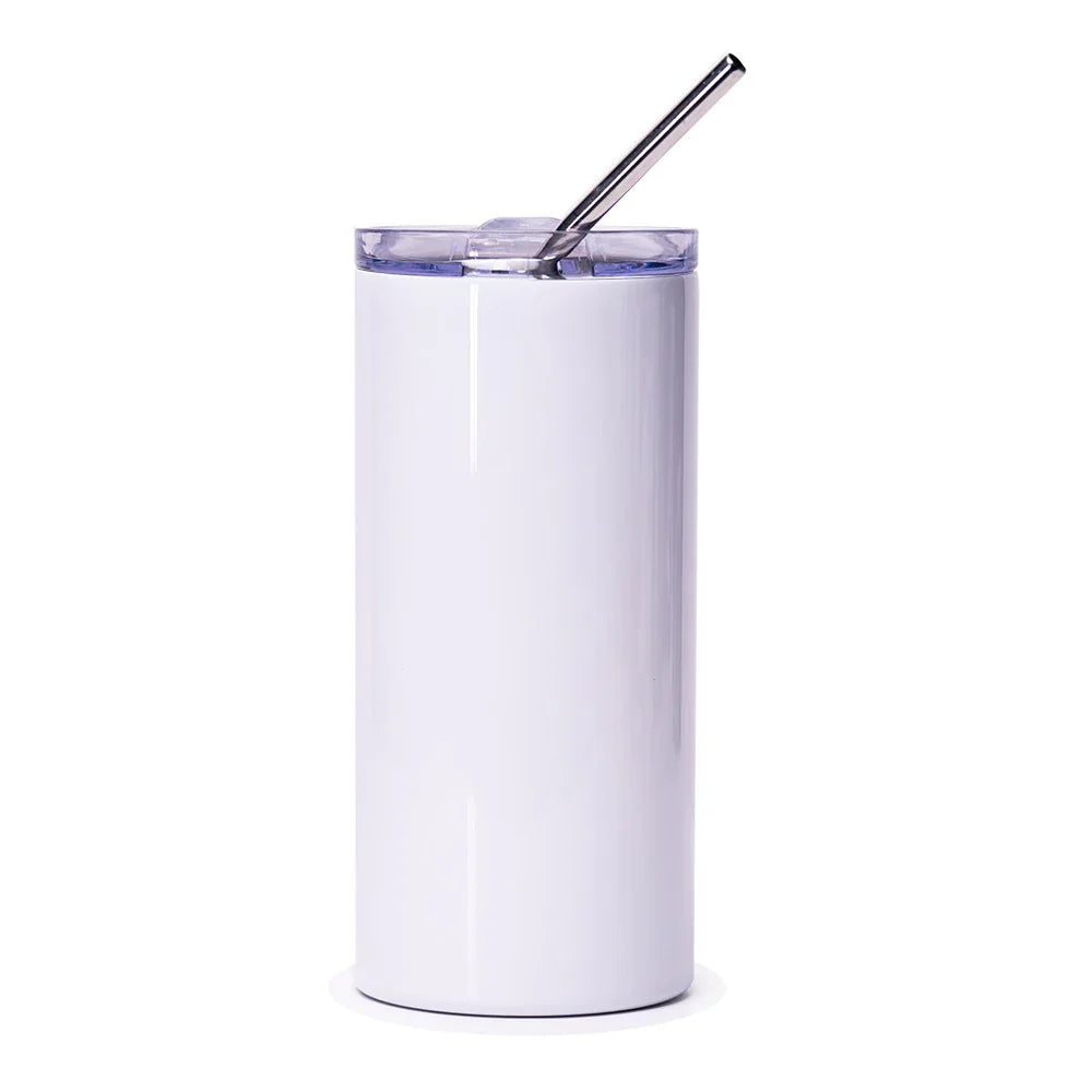 Insulated Double Wall White Tumbler With Straw product