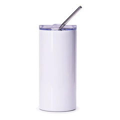 Insulated Double Wall White Tumbler With Straw product