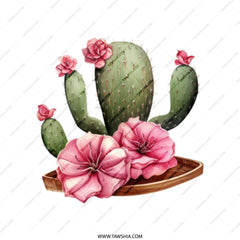 Blooming Cactus Tote Bag, Pink Flower Handbag, Floral Desert Plant Bag, Trendy Eco Bag, Cute Tote Bag for Women, Gift for Plant Lover - Tawshia