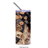 Floral Tumbler, Patchwork Tumbler, Flower Tumbler, Unique Tumbler, Abstract Tumbler, Artsy Tumbler, Artistic Tumbler, Stylish Tumbler - Tawshia