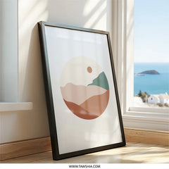 Minimalist Landscape Wall Art, Boho Mountain Print, Neutral Tone Art, Earthy Wall Decor, Abstract Mountain Wall Art - Tawshia