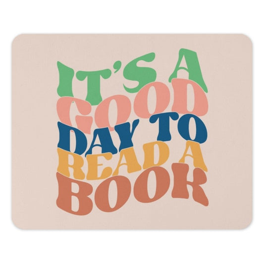Good Day to Read a Book Mouse Pad, Book Lover Gift, Retro Aesthetic Mousepad, Colorful Desk Decor, Reader Gift, Unique Mousepad - Tawshia