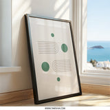 Modern Abstract Wall Art, Minimalist Print, Geometric Art, Sage Green Decor, Arches and Circles, Contemporary Wall Decor - Tawshia