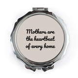 Mothers Heartbeat Pocket Mirror, Mom Gift, Mothers Day, Mom Birthday Gift, Inspirational Pocket Mirror, Pocket Mirror for Her - Tawshia