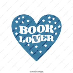 Book Lover Tote Bag, Reader Gift, Library Tote, Bookish Bag, Cute Tote Bag, Star Heart Design - Tawshia