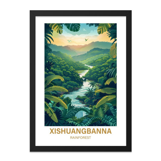 Xishuangbanna Wall Art, Tropical Rainforest Print, Jungle Landscape Decor, Nature Artwork, Vibrant Colors, Exotic Travel Poster, Home Decor - Tawshia
