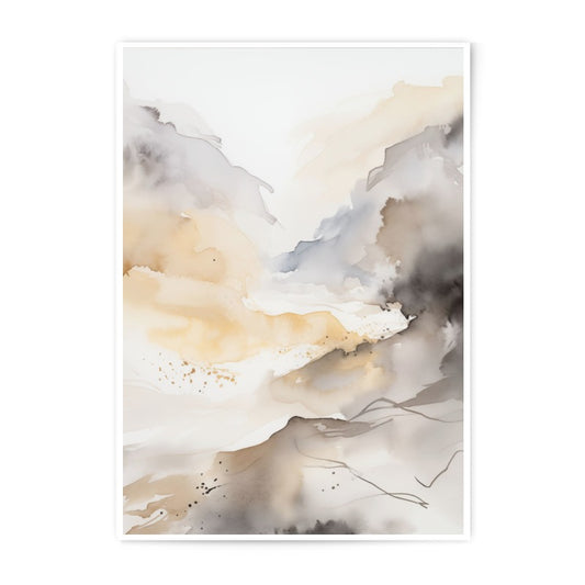 Abstract Watercolor Photographic Print, Neutral Tones Art, Modern Wall Decor, Beige Grey Painting, Home Decor Print, Fine Art Print - Tawshia