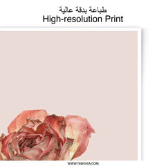 Dried Rose Photographic Prints, Floral Still Life Photo, Botanical Wall Art, Pale Pink Decor, Home Decor, Flower Photography - Tawshia