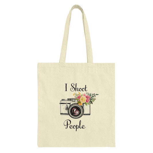 Photography Tote Bag, I Shoot People Floral Camera Design, Photo Gift, Camera Lover Gift, Photographer, Funny Camera Tote - Tawshia