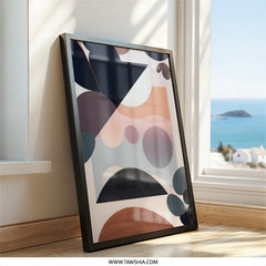 Abstract Geometric Wall Art, Modern Shapes Art Print, Contemporary Home Decor, Minimalist Artwork, Trendy Wall Decor - Tawshia