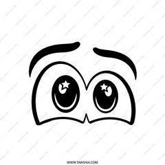 Cartoon Eyes Pillow, Cute Pillow, Fun Home Decor, Starry Eyes, Decorative Throw Pillow, Black and White Design, Unique Gift Idea - Tawshia