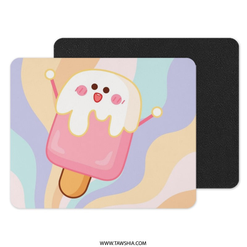 Cute Ice Cream Mouse Pad, Kawaii Mousepad, Pastel Desk Decor, Unique Computer Accessory, Fun Office Gift, Aesthetic Mouse Mat - Tawshia