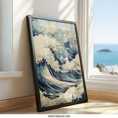 Japanese Wave Art, Ocean Wall Art, Sea Wave Print, Coastal Decor, Nautical Art, Japanese Art, Wave Artwork, Sea Wall Art, Blue Wave - Tawshia
