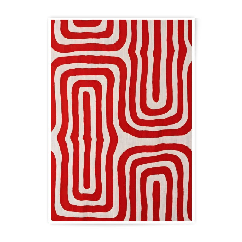 Red and White Pattern Photographic Print, Abstract Art Print, Contemporary Wall Decor, Unique Home Accent, Stylish Print, Gallery Wall Art - Tawshia