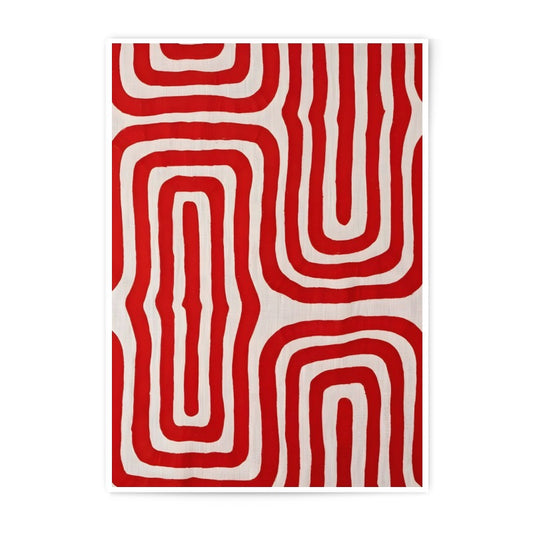 Red and White Pattern Photographic Print, Abstract Art Print, Contemporary Wall Decor, Unique Home Accent, Stylish Print, Gallery Wall Art - Tawshia
