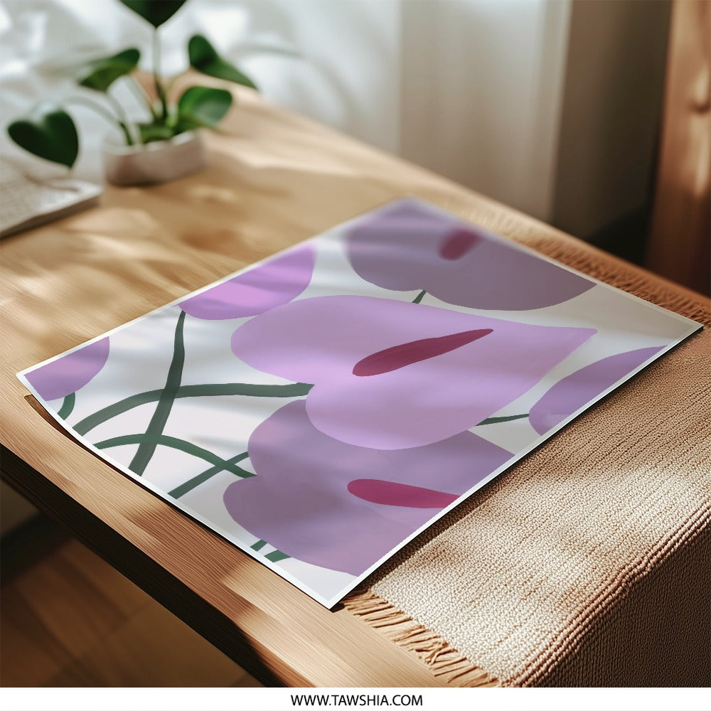 Anthurium Photographic Print, Floral Art, Botanical Wall Decor, Modern Home Decor, Abstract Flower Print - Tawshia