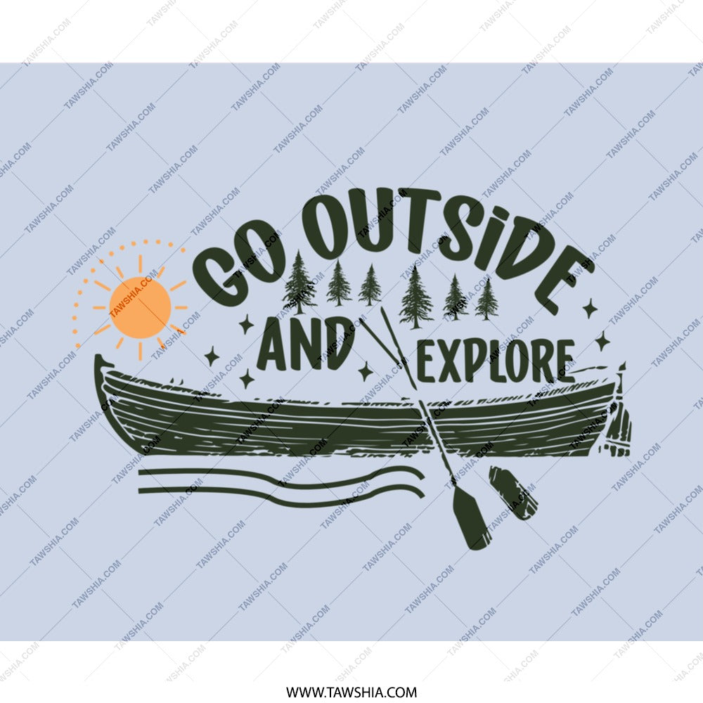 Go Outside Explore Mouse Pad, Adventure Awaits, Nature Lover Gift, Camping Theme Mousepad, Outdoor Decor, Canoe, Lake, Forest - Tawshia