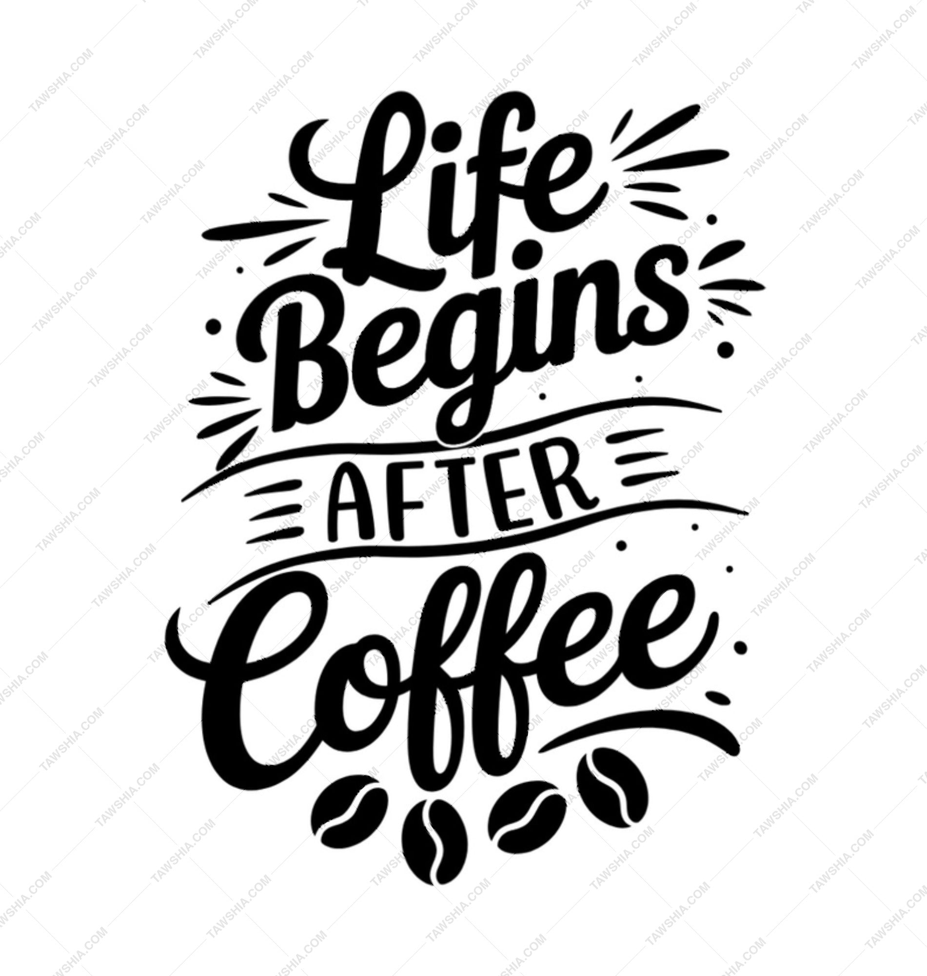 Coffee Mug, Life Begins After Coffee, Coffee Lover Gift, Gift for Coffee Addict, Funny Coffee Mug, Office Mug, Coffee Bean Mug, Unique Mug - Tawshia