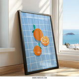 Orange Wall Art, Fruit Illustration, Kitchen Decor, Modern Art Print, Citrus Artwork, Graphic Design Poster, Foodie Gift Idea - Tawshia
